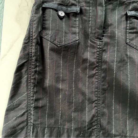 Marc Jacobs black with red white pinstripe a-line cotton blend midi skirt - Picture 4 of 7